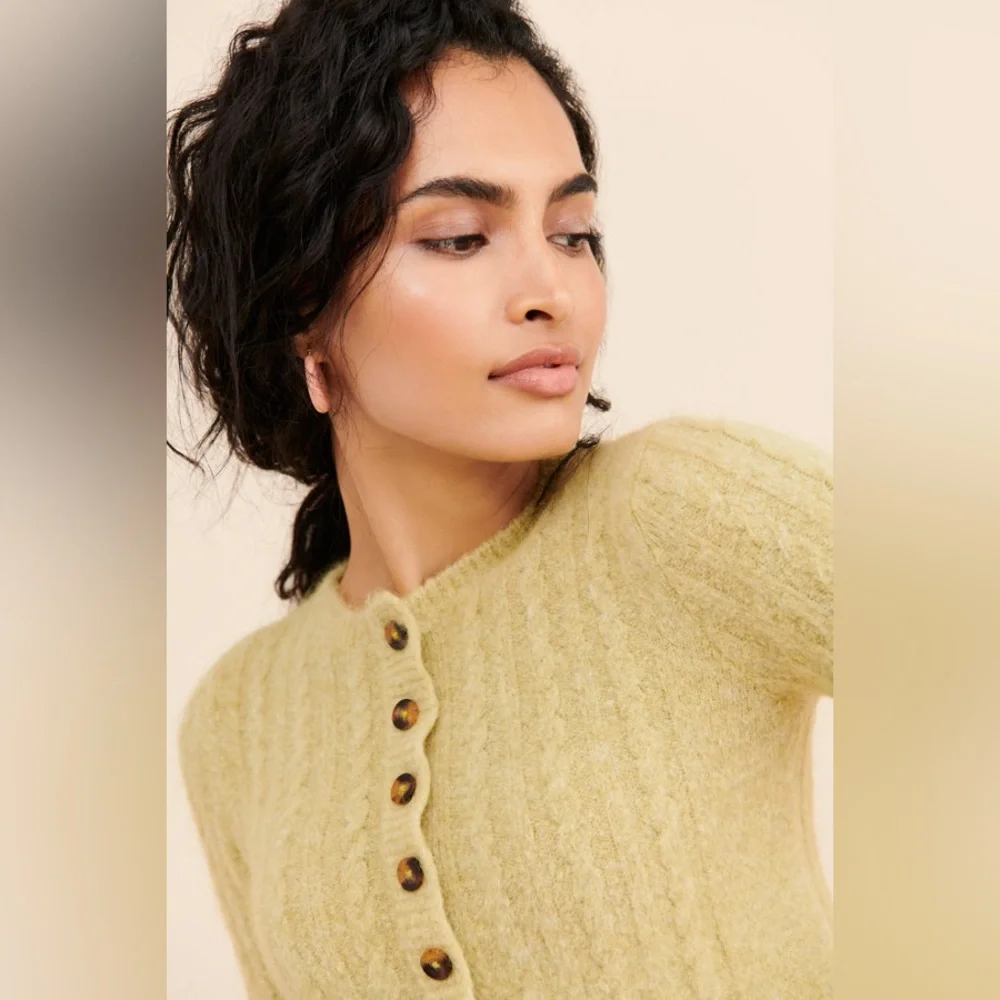 Tach Dalia knot pistachio Cardigan Sweater Too Anthropologie XS - Picture 4 of 7